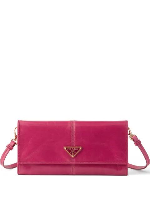 leather wallet with shoulder strap by PRADA