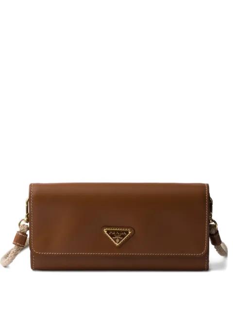 leather wallet with shoulder strap by PRADA