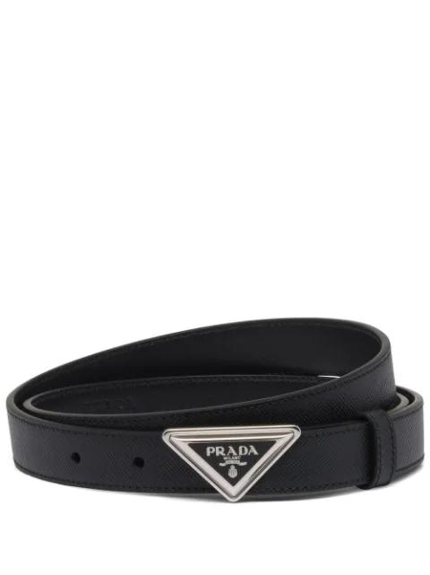 logo-buckle leather belt by PRADA