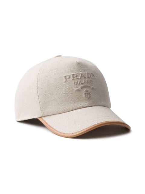 logo-debossed baseball cap by PRADA