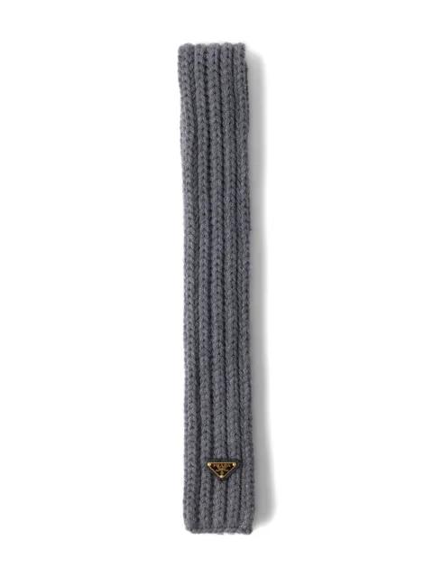 logo-detail knit scarf by PRADA