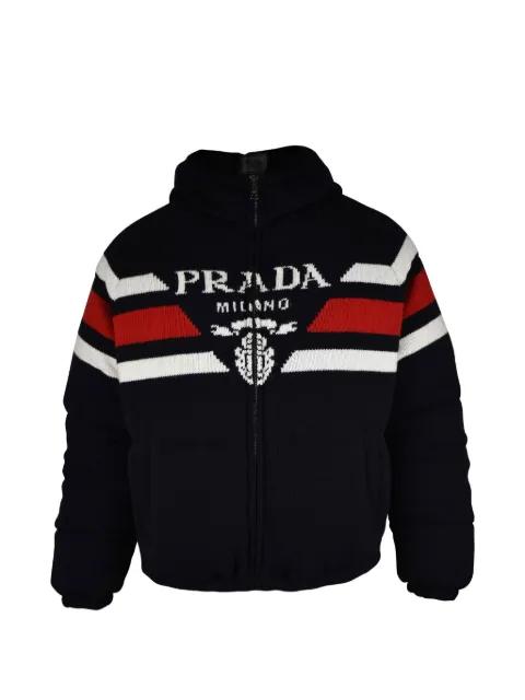 logo-embellishment padded jacket by PRADA