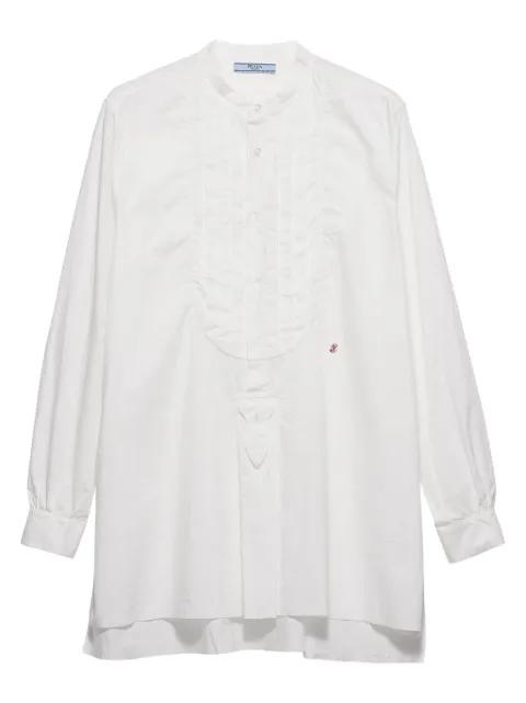 logo-embroidered cotton shirt by PRADA