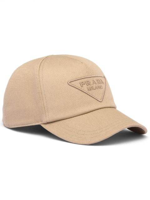 logo-embroidered denim baseball cap by PRADA