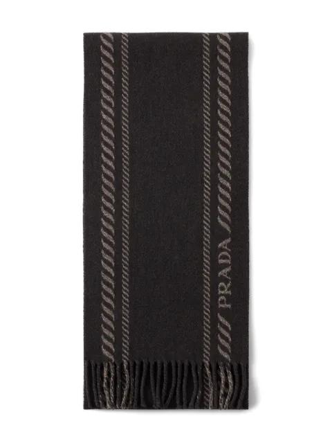logo-embroidered scarf by PRADA
