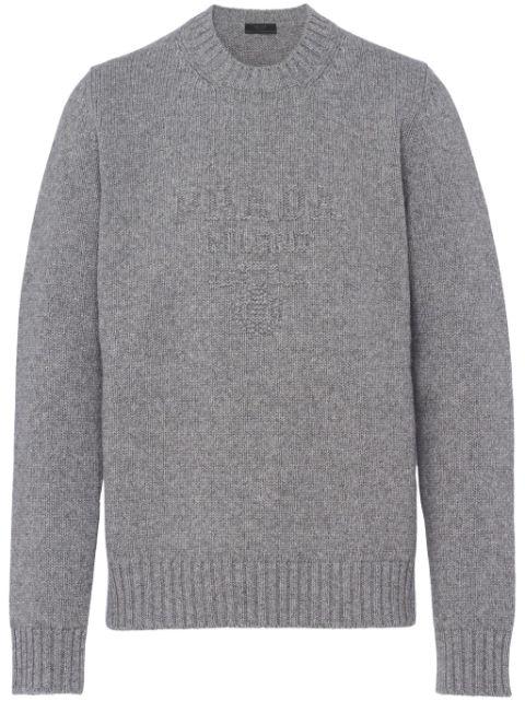 logo-embroidered sweater by PRADA
