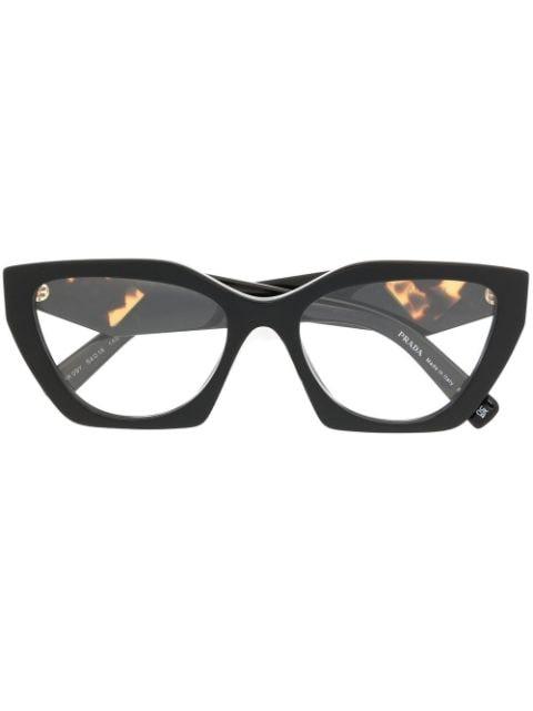 logo-engraved cat-eye glasses by PRADA