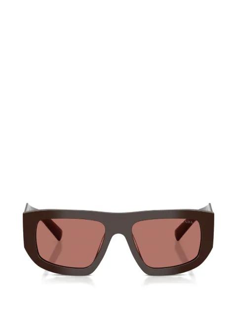 logo-engraved rectangle-frame sunglasses by PRADA