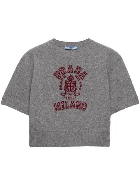 logo-intarsia sweater by PRADA