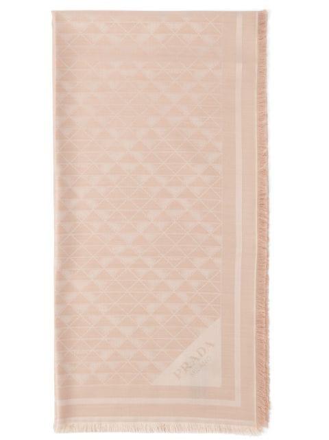 logo-jacquard silk scarf by PRADA