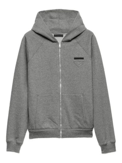 logo-motif zip-up hoodie by PRADA