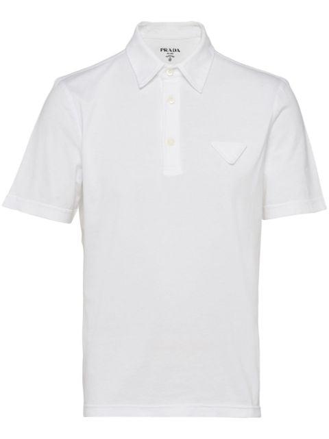 logo-patch cotton polo shirt by PRADA