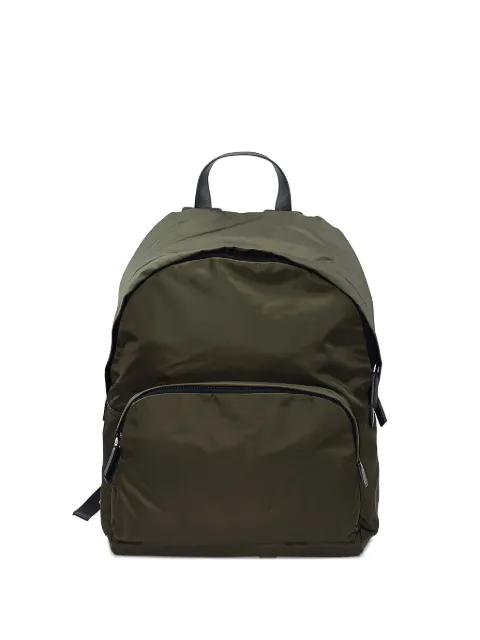 logo-plaque backpack by PRADA