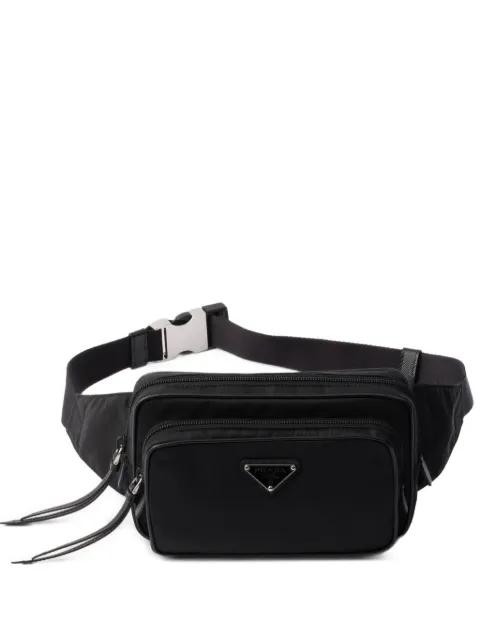logo-plaque belt bag by PRADA