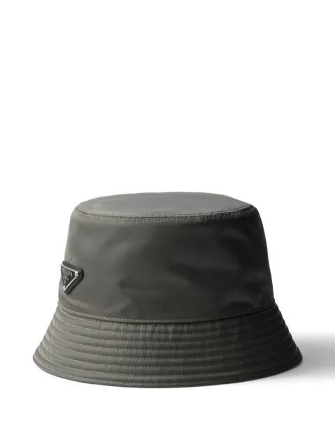 logo-plaque bucket hat by PRADA