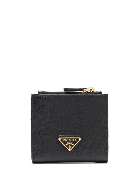logo plaque compact wallet by PRADA