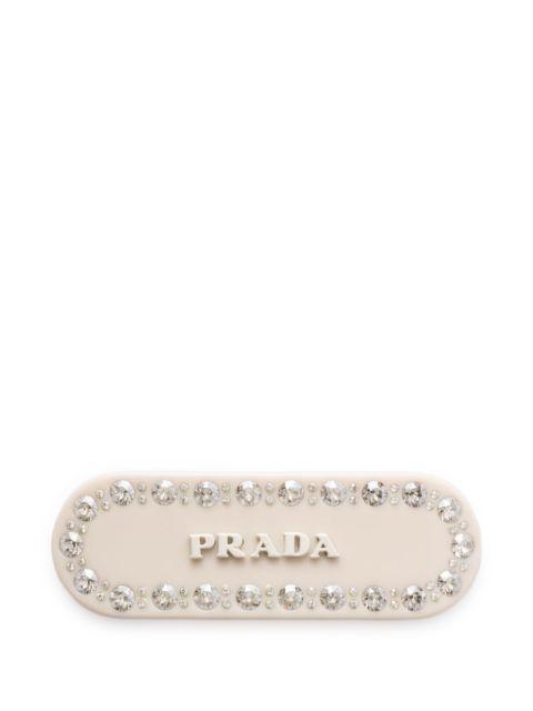 logo-plaque hair clip by PRADA