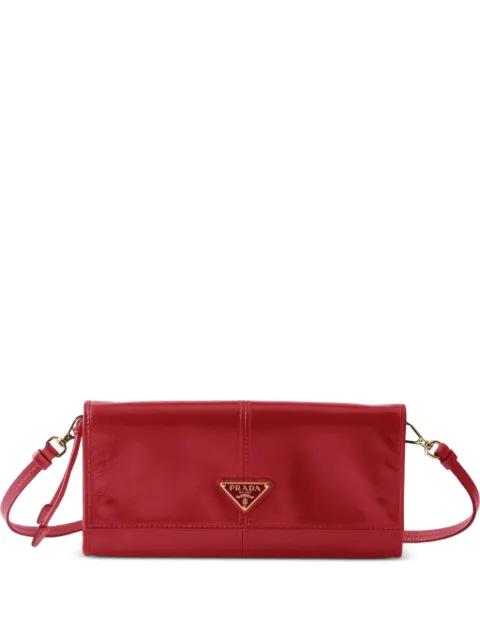 logo-plaque leather bag by PRADA