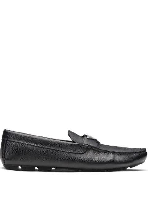 logo-plaque leather loafers by PRADA