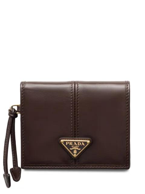 logo-plaque leather wallet by PRADA