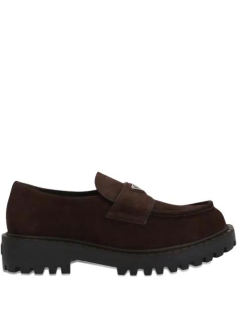 logo-plaque loafers by PRADA