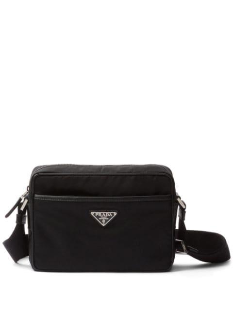 logo-plaque messenger bag by PRADA
