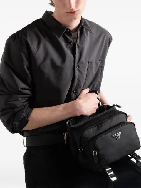 logo-plaque shoulder bag by PRADA