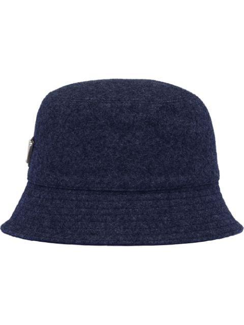 logo plaque wool bucket hat by PRADA