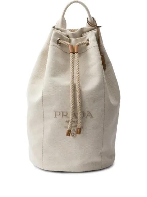 logo-print backpack by PRADA