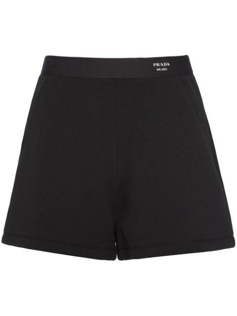 logo-waistband cotton shorts by PRADA
