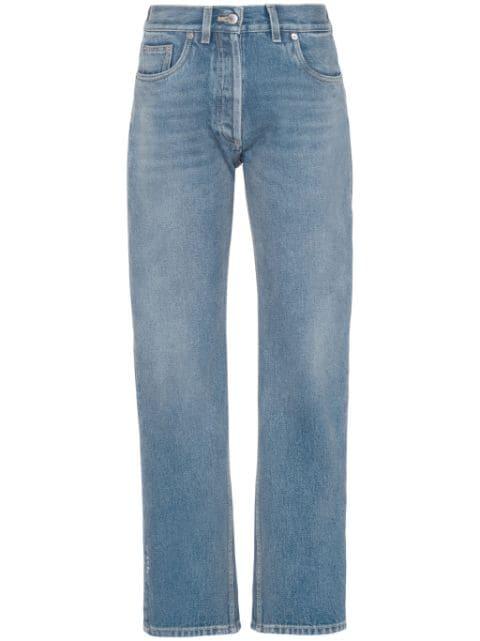 low-rise organic-denim jeans by PRADA