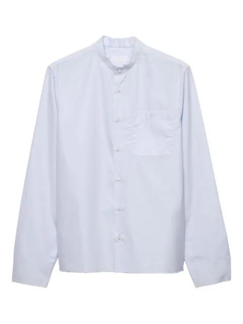 mandarin-collar patch pocket shirt by PRADA