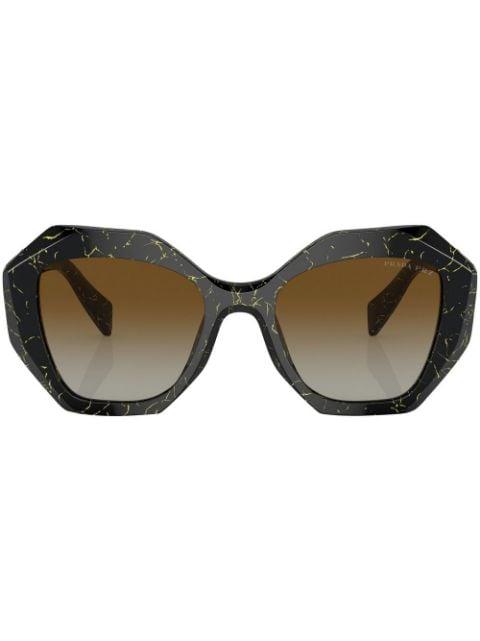 marble-print logo sunglasses by PRADA