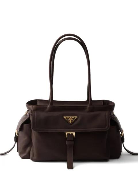 medium Explore leather tote bag by PRADA