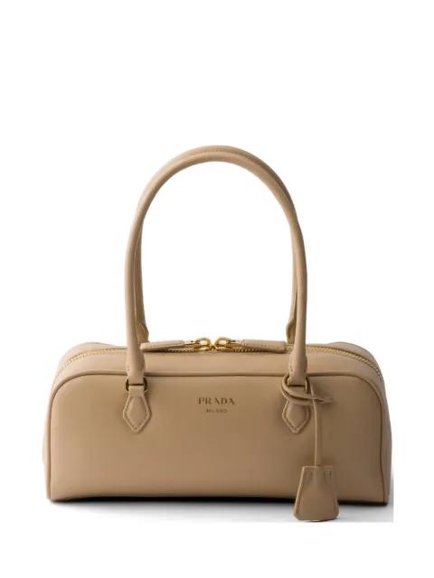 medium leather top-handle bag by PRADA