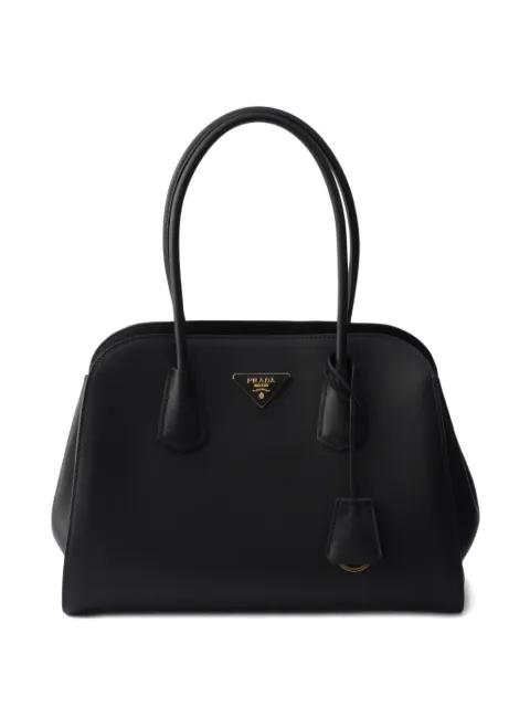 medium leather tote bag by PRADA