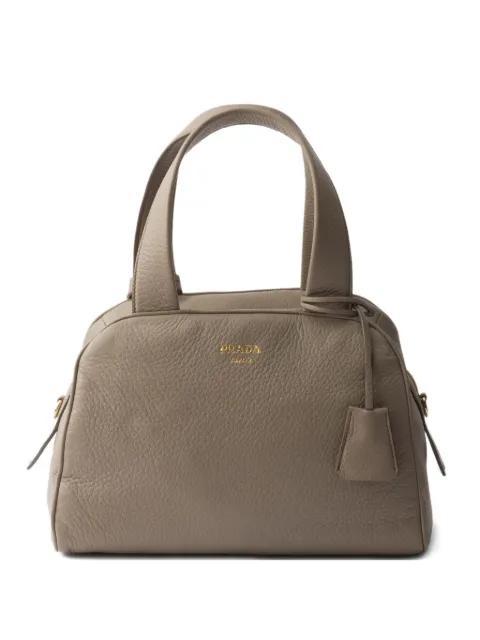 medium leather tote bag by PRADA