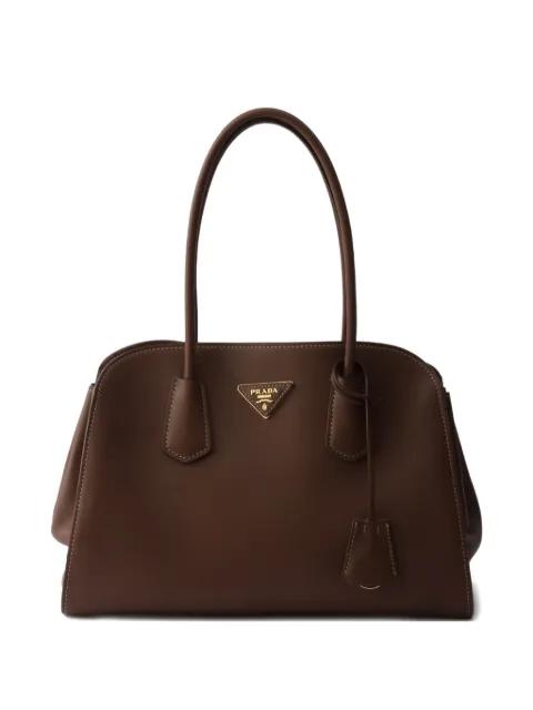 medium leather tote bag by PRADA
