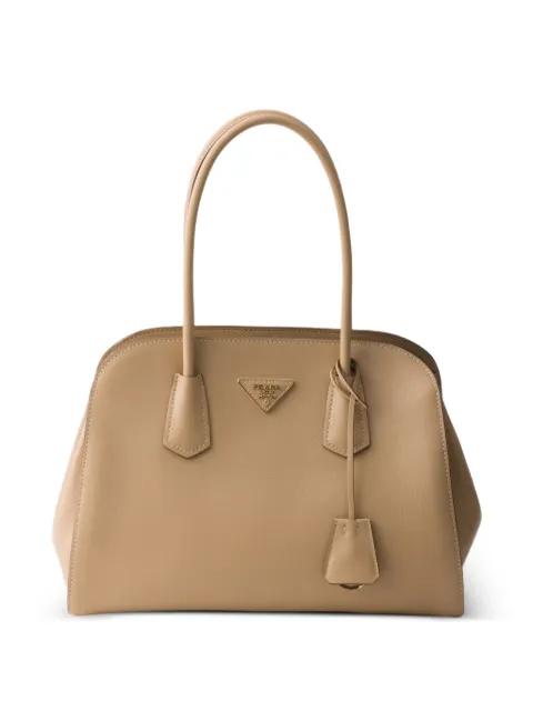 medium leather tote bag by PRADA
