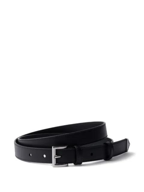 metal buckle triangle logo belt by PRADA