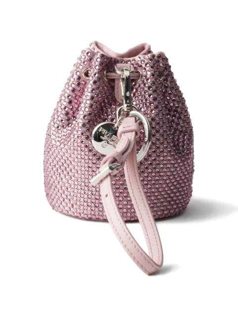 mini Icon satin and crystals keychain charm by PRADA