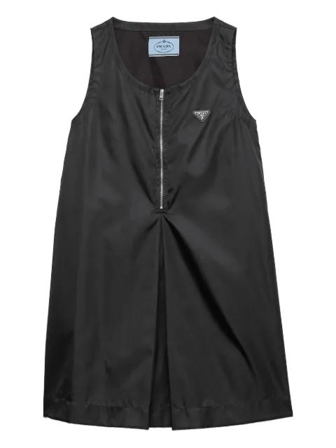 mini pleat-detail half-zip dress by PRADA