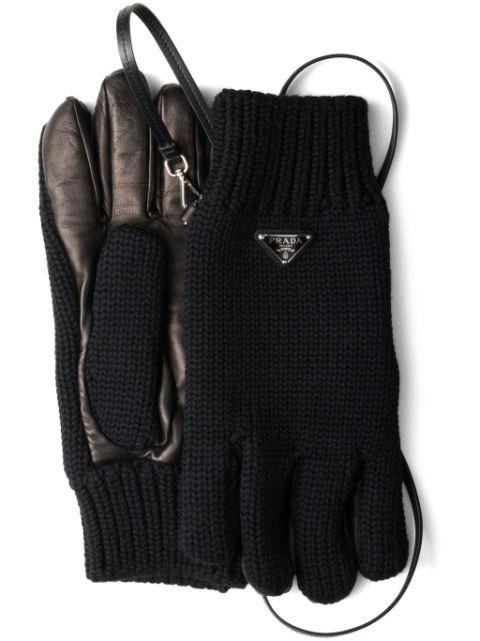 panelled gloves by PRADA
