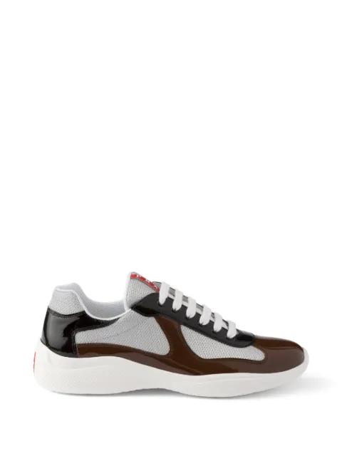 patent-leather and technical-fabric America's Cup sneakers by PRADA