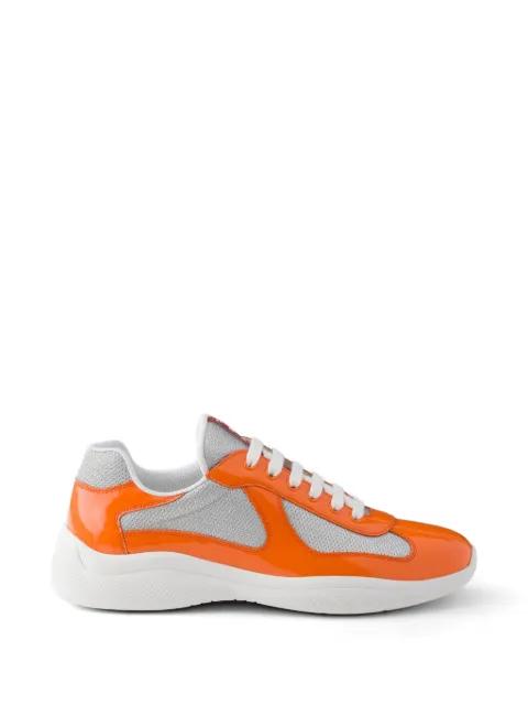 patent leather and technical fabric America's Cup sneakers by PRADA