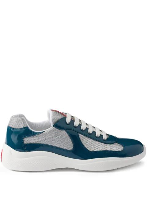 patent-leather logo-detail sneakers by PRADA
