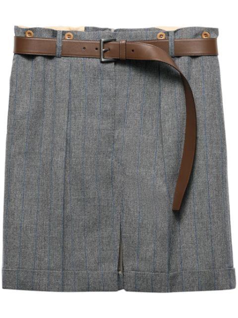 pinstriped wool miniskirt by PRADA