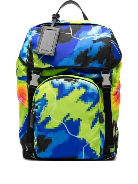 pixel-print backpack by PRADA