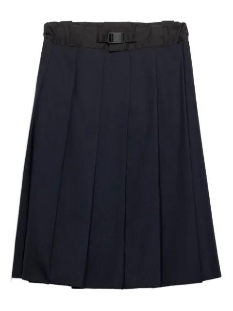 pleated buckle-belt midi skirt by PRADA