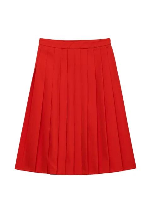 pleated gabardine midi-skirt by PRADA